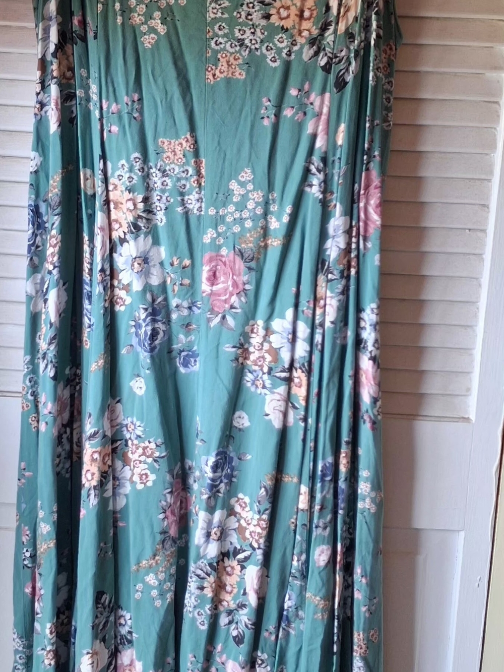 torrid Teal Green Floral Maxi Dress with Adjustable Straps - Picture 2 of 5